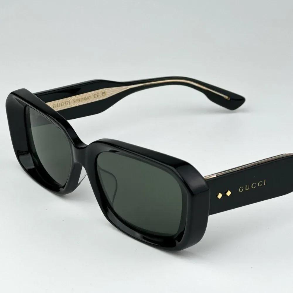 NEW Gucci GG1531SK 001 Black Grey Unisex Rectangle Sunglasses GG 1531SK - Picture 8 of 12